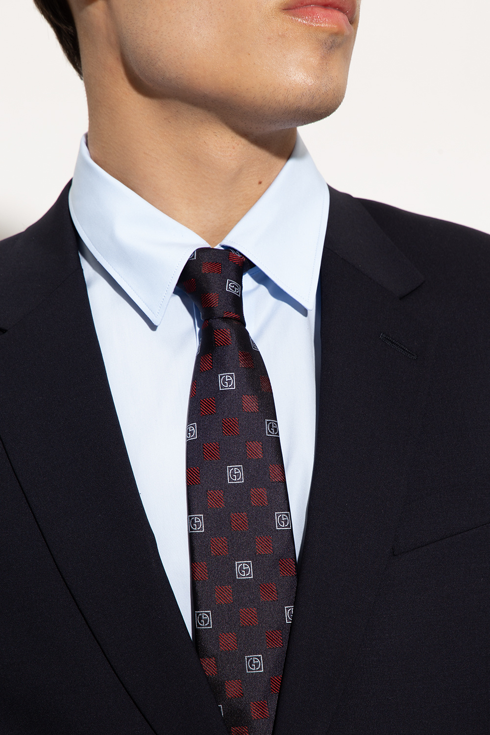 Armani logo tie best sale